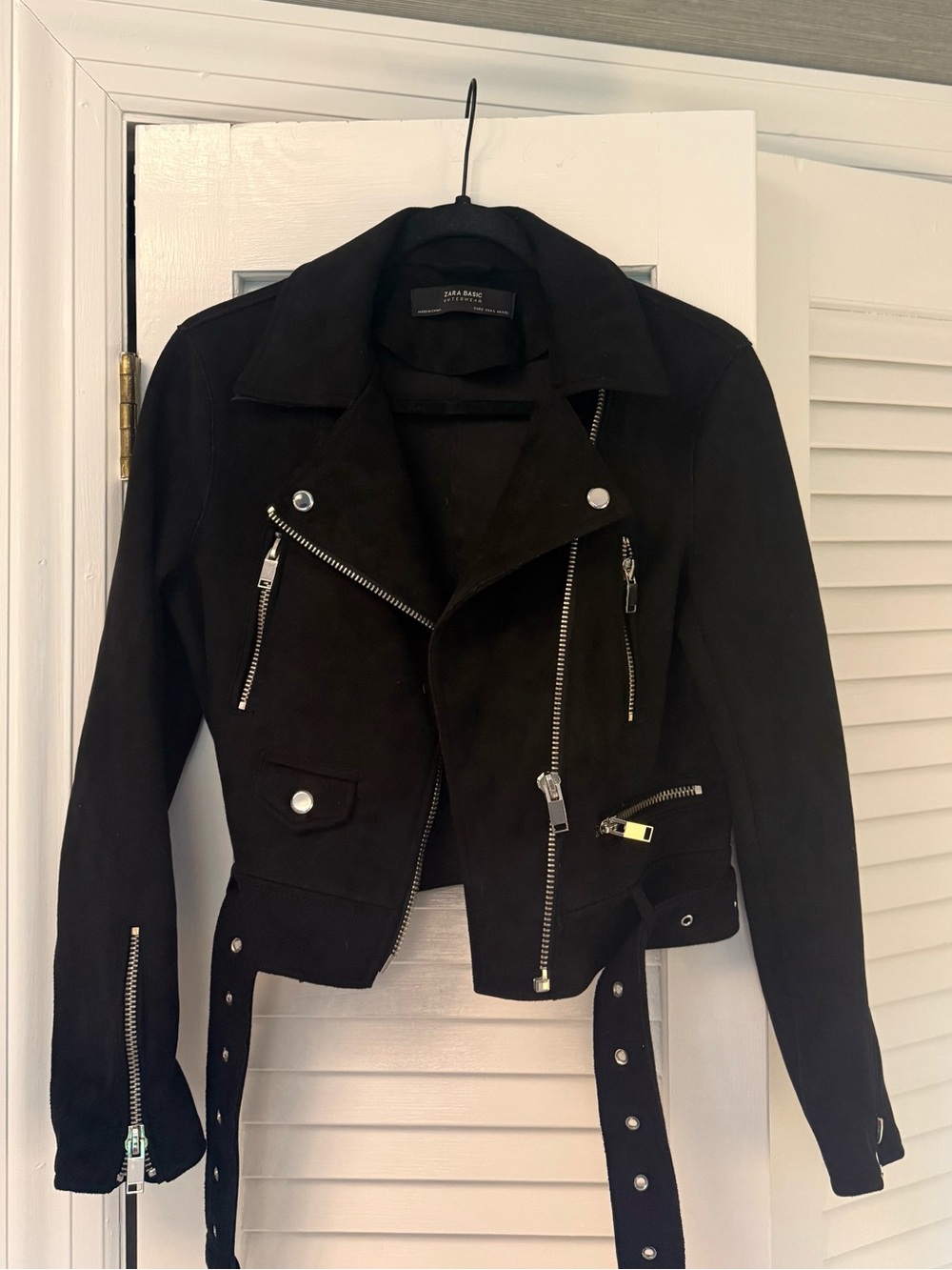 Zara faux-suede biker jacket